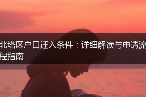 北塔区户口迁入条件：详细解读与申请流程指南