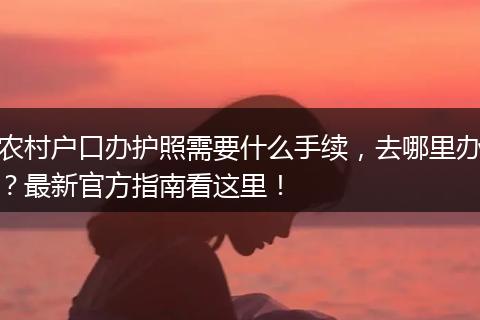 农村户口办护照需要什么手续，去哪里办？最新官方指南看这里！
