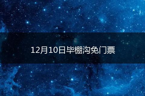 12月10日毕棚沟免门票