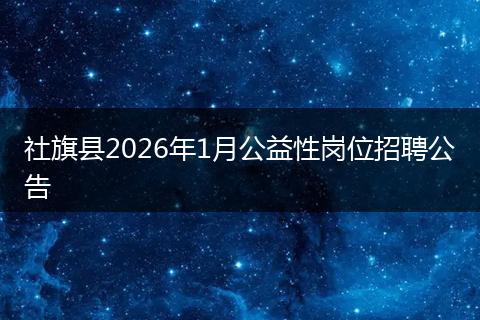社旗县2026年1月公益性岗位招聘公告