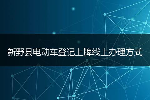 新野县电动车登记上牌线上办理方式