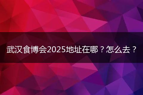 武汉食博会2025地址在哪？怎么去？