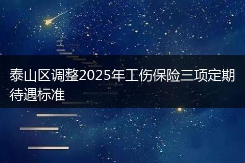 泰山区调整2025年工伤保险三项定期待遇标准