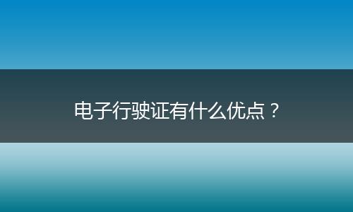 电子行驶证有什么优点？
