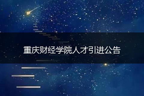 重庆财经学院人才引进公告
