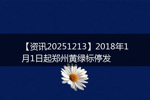【资讯20251213】2018年1月1日起郑州黄绿标停发