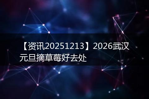 【资讯20251213】2026武汉元旦摘草莓好去处