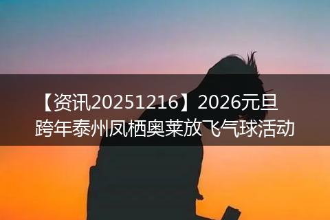 【资讯20251216】2026元旦跨年泰州凤栖奥莱放飞气球活动