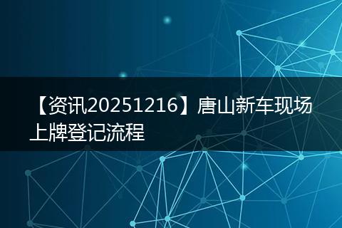 【资讯20251216】唐山新车现场上牌登记流程