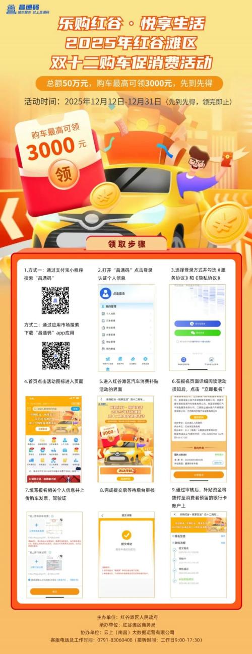 【资讯20251218】2025南昌红谷滩双十二补贴领取指南（时间+面额）