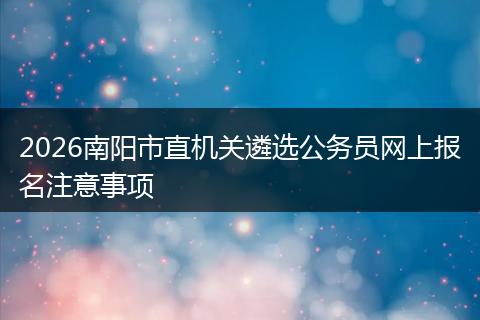2026南阳市直机关遴选公务员网上报名注意事项
