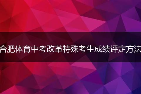 合肥体育中考改革特殊考生成绩评定方法