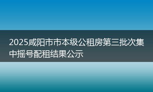 2025咸阳市市本级公租房第三批次集中摇号配租结果公示