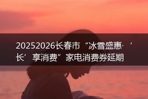 20252026长春市“冰雪盛惠·‘长’享消费”家电消费券延期