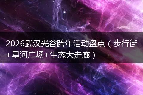 2026武汉光谷跨年活动盘点(步行街+星河广场+生态大走廊)