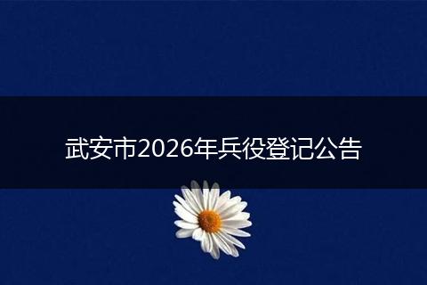武安市2026年兵役登记公告