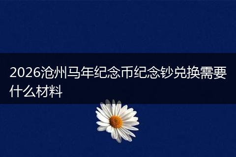 2026沧州马年纪念币纪念钞兑换需要什么材料