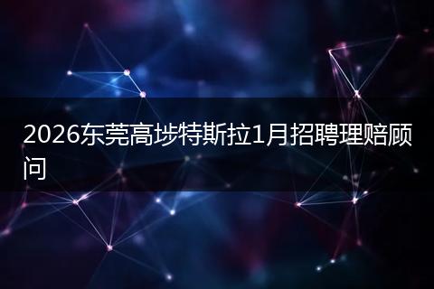 2026东莞高埗特斯拉1月招聘理赔顾问
