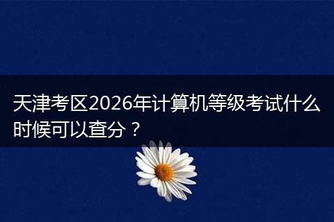 天津考区2026年计算机等级考试什么时候可以查分？