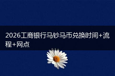 2026工商银行马钞马币兑换时间+流程+网点
