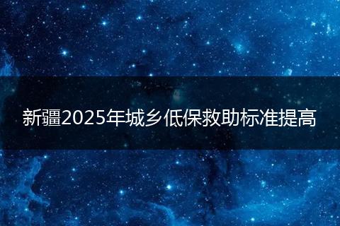 新疆2025年城乡低保救助标准提高
