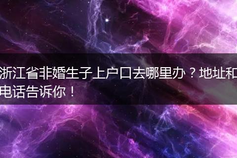 浙江省非婚生子上户口去哪里办？地址和电话告诉你！