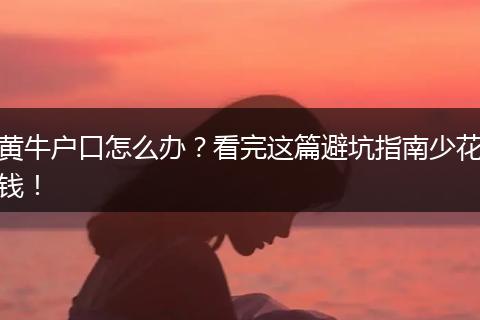 黄牛户口怎么办？看完这篇避坑指南少花钱！