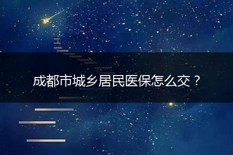 成都市城乡居民医保怎么交？
