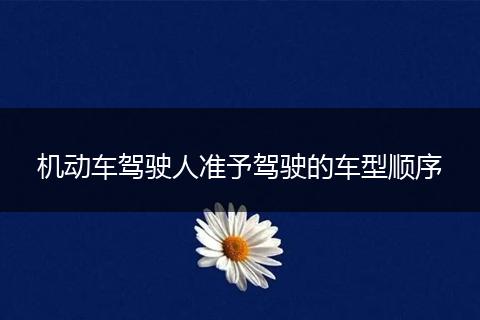机动车驾驶人准予驾驶的车型顺序