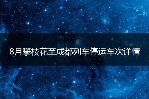 8月攀枝花至成都列车停运车次详情