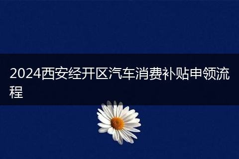 2024西安经开区汽车消费补贴申领流程