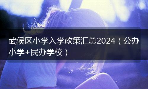 武侯区小学入学政策汇总2024(公办小学+民办学校)