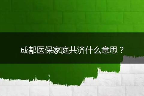成都医保家庭共济什么意思?