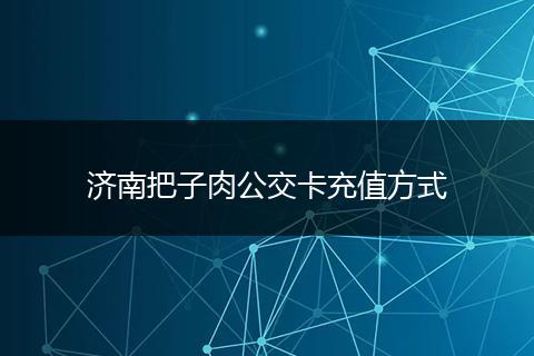 济南把子肉公交卡充值方式
