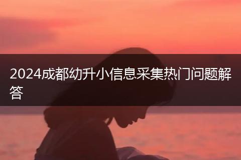 2024成都幼升小信息采集热门问题解答