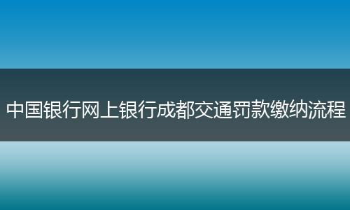 中国银行网上银行成都交通罚款缴纳流程