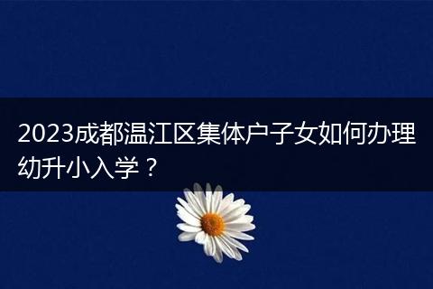 2023成都温江区集体户子女如何办理幼升小入学？