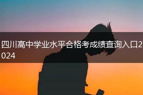 四川高中学业水平合格考成绩查询入口2024