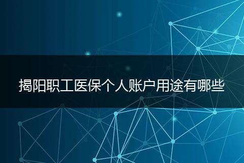 揭阳职工医保个人账户用途有哪些