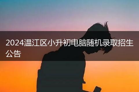 2024温江区小升初电脑随机录取招生公告