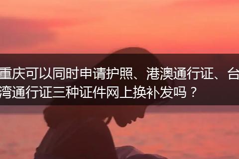 重庆可以同时申请护照、港澳通行证、台湾通行证三种证件网上换补发吗?