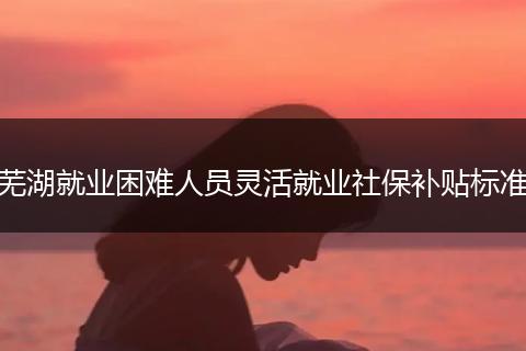 芜湖就业困难人员灵活就业社保补贴标准