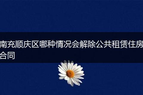 南充顺庆区哪种情况会解除公共租赁住房合同
