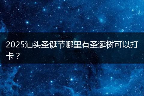 2025汕头圣诞节哪里有圣诞树可以打卡？