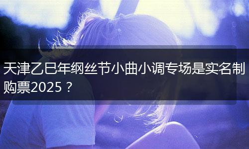 天津乙巳年纲丝节小曲小调专场是实名制购票2025？