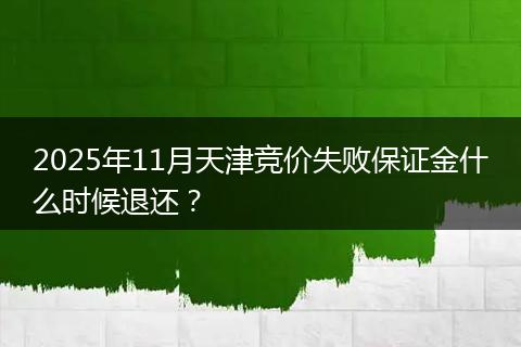 2025年11月天津竞价失败保证金什么时候退还？