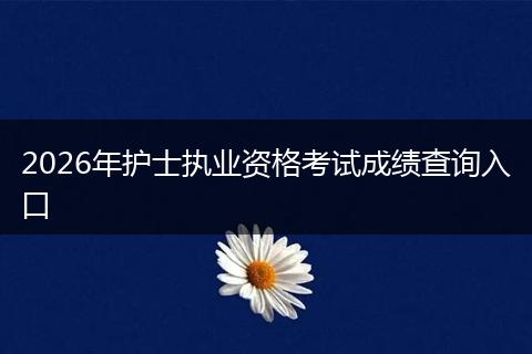2026年护士执业资格考试成绩查询入口