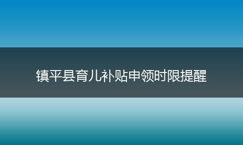 镇平县育儿补贴申领时限提醒