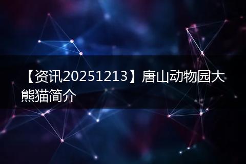 【资讯20251213】唐山动物园大熊猫简介