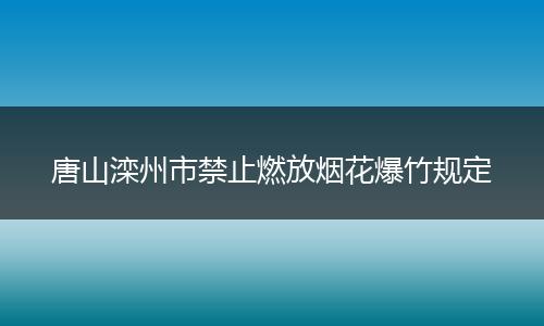 唐山滦州市禁止燃放烟花爆竹规定